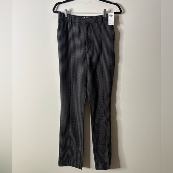 Abercrombie & Fitch Gray Houndstooth Skinny Ultra High Rise Slit Pants 28 Short - Picture 3 of 5